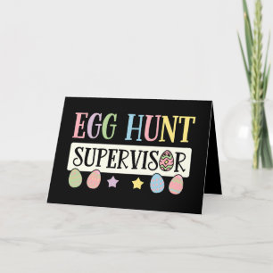 Easter Egg Hunt Supervisor Funny Family Easter Thank You Card
