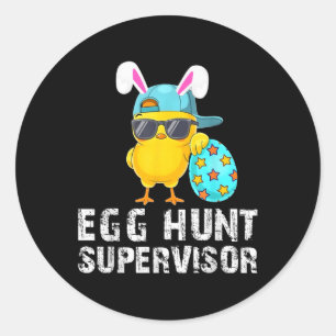 Easter Egg Hunt Supervisor Funny Mum Dad Adult Eas Classic Round Sticker