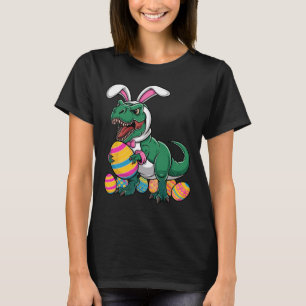 Easter Egg Hunt T Rex Dinosaur Bunny Happy Eastraw T-Shirt