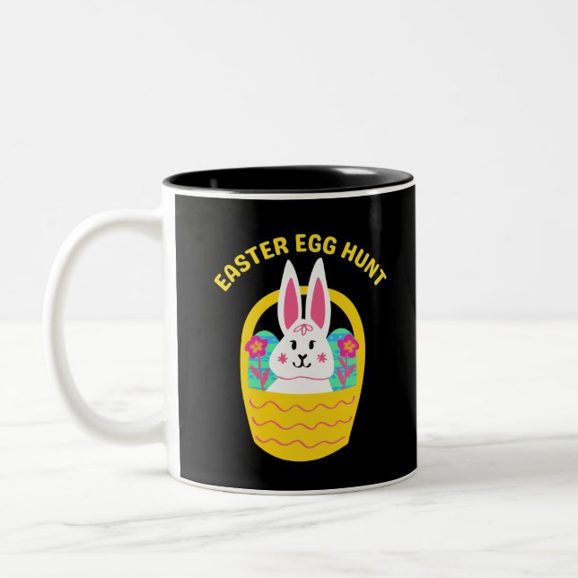 Easter Egg Hunt Two-Tone Coffee Mug (Left)