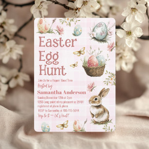 Easter Egg Hunt   Vintage Pastel Easter  Invitation