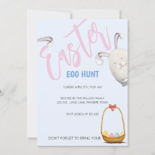 Easter Egg Hunt Watercolor Illustration Invitation