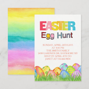 Easter Egg Hunt watercolors Invitation