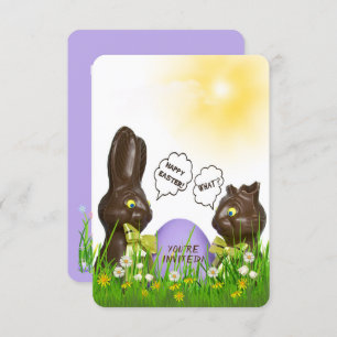 Easter Egg Hunt with chocolate bunny Invitation