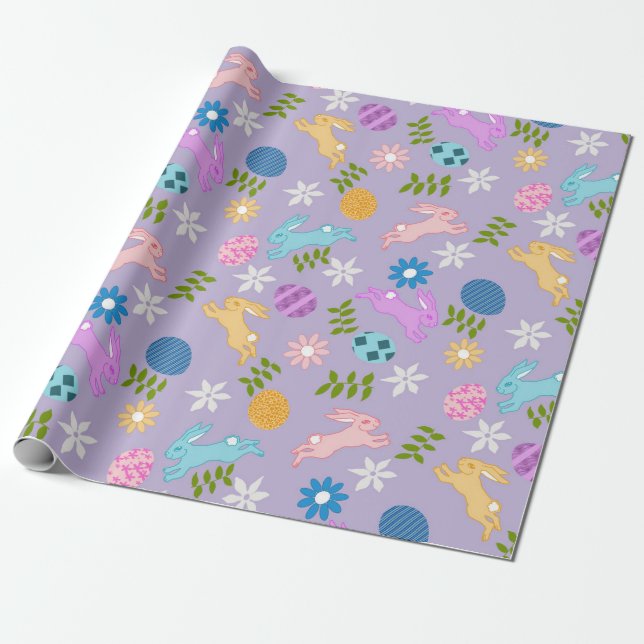 Easter egg hunt wrapping paper (Unrolled)