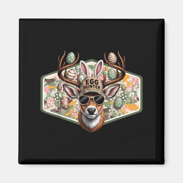 Easter Egg Hunter Camo Funny Easter Deer Buck Hunt Magnet (Front)