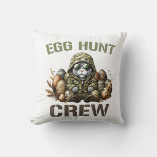 Easter Egg Hunter Crew Camo Hunting Easter Day T-S Cushion