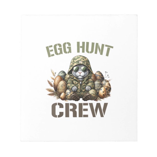 Easter Egg Hunter Crew Camo Hunting Easter Day T-S Notepad (Front)
