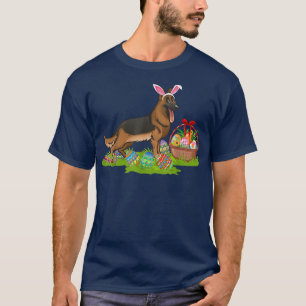 Easter Egg Hunting Bunny German Shepherd Dog Easte T-Shirt