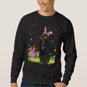 Easter Egg Hunting Miniature Pinscher Dog Easter S Sweatshirt