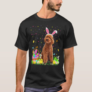 Easter Egg Hunting Poodle Dog Happy Easter Day T-Shirt