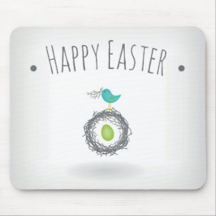 Easter Egg in Bird Nest Greeting Card Mouse Pad