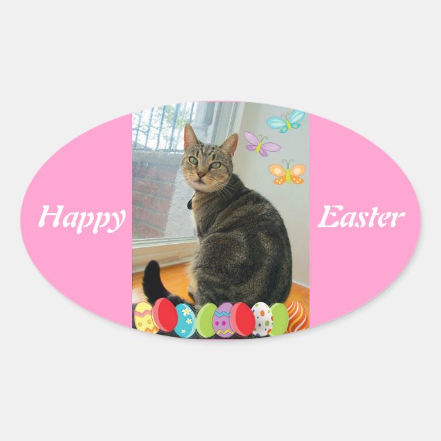 Easter Egg Indigo Oval Sticker (Front)