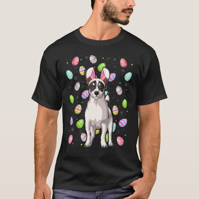Easter Egg Jack Russell Terrier Dog Easter Sunday T-Shirt (Front)