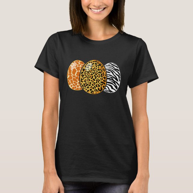 Easter Egg Leopard Zebra Giraffe Print Costumes T-Shirt (Front)