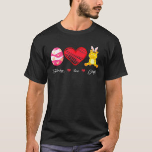 Easter Egg Love Giraffe Bunny Animal Day Tee