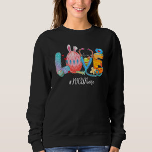 Easter Egg Love Nicu Nurse Bunny Ears Easter Day C Sweatshirt