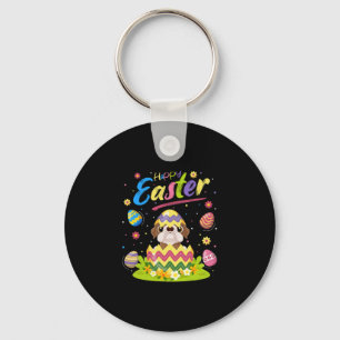 Easter Egg Lover American Bulldog Happy Easter  Key Ring