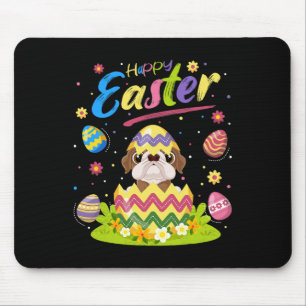 Easter Egg Lover American Bulldog Happy Easter Mouse Pad