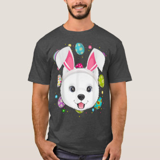 Easter Egg Lover Bunny Ear Samoyed Dog Face Easter T-Shirt