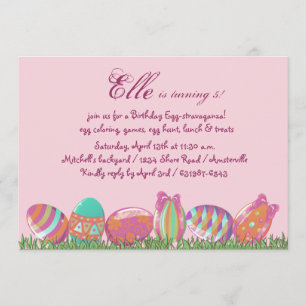 Easter Egg March, Holiday Birthday  Party Invitati Invitation