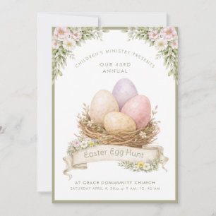 Easter Egg Nest   Easter Egg Hunt Invitation