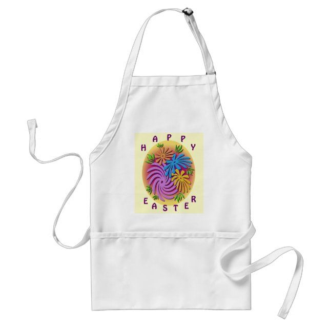 Easter Egg of Flowers Adult Apron (Front)
