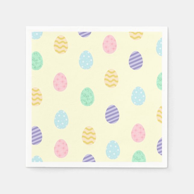 Easter Egg on Pastel Yellow Napkins (Front)