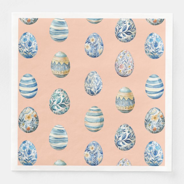 Easter Egg on peach Paper Napkin (Front)