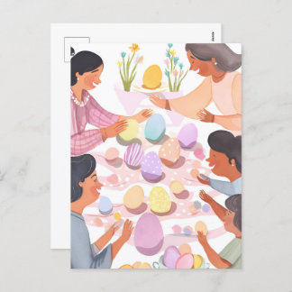 Easter Egg Painting | Handmade Watercolor Easter Holiday Postcard