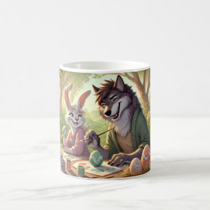 Easter Egg Painting – Wolf & Bunny Art Fun Coffee Mug