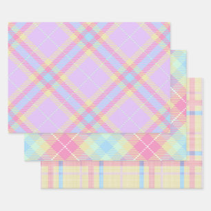 Easter Egg Pastel Plaid  Wrapping Paper Sheet