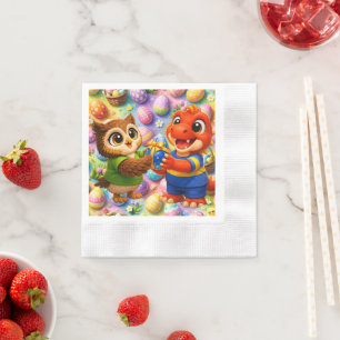 Easter egg pattern kids party napkins