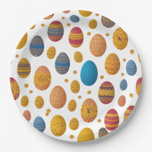 Easter Egg Pattern Paper Plate