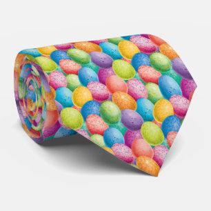 Easter Egg Pink Turquoise Purple Pattern Tie
