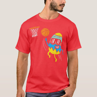 Easter Egg Playing Basketball Cute Sports Men Boys T-Shirt