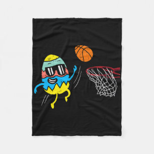 Easter Egg Playing Bysketbyll Cute Sports Men Boys Fleece Blanket