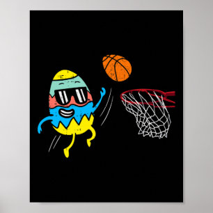 Easter Egg Playing Bysketbyll Cute Sports Men Boys Poster