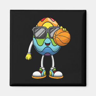 Easter Egg Playing Bysketbyll Sports Boys Men Kids Magnet