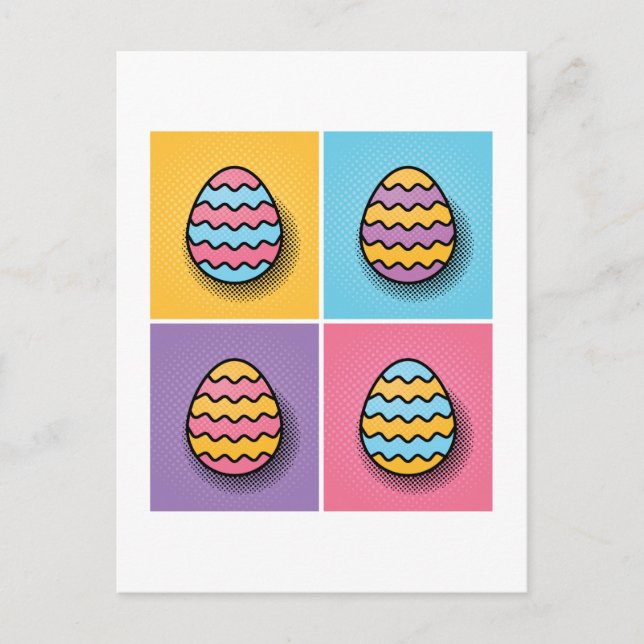 Easter Egg Pop Art Aesthetic Postcard (Front)