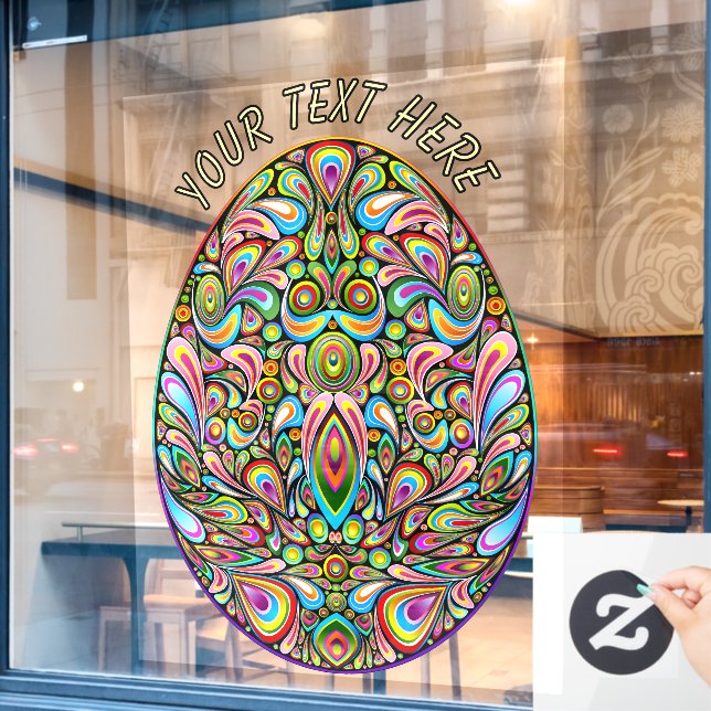 Easter Egg Psychedelic Design Kids Organic T-Shirt (Cafe Window)