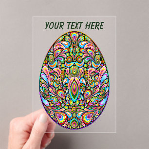Easter Egg Psychedelic Design Kids Organic T-Shirt Acrylic Invitations