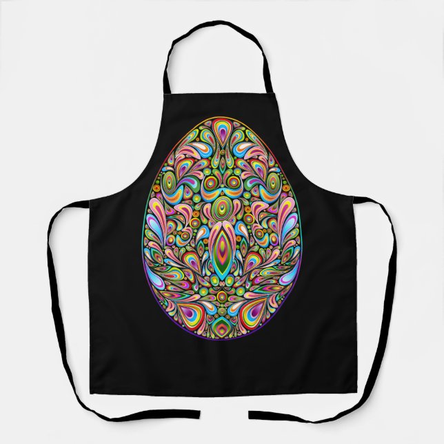 Easter Egg Psychedelic Design Kids Organic T-Shirt Apron (Front)