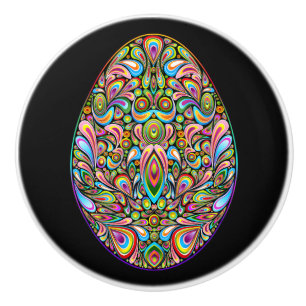 Easter Egg Psychedelic Design Kids Organic T-Shirt Ceramic Knob