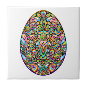 Easter Egg Psychedelic Design Kids Organic T-Shirt Ceramic Tile
