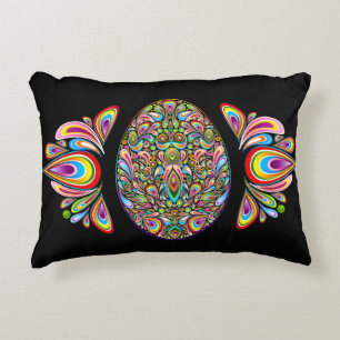 Easter Egg Psychedelic Design Kids Organic T-Shirt Decorative Cushion