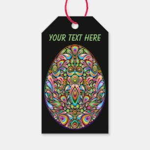 Easter Egg Psychedelic Design Kids Organic T-Shirt Gift Tags