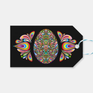 Easter Egg Psychedelic Design Kids Organic T-Shirt Gift Tags