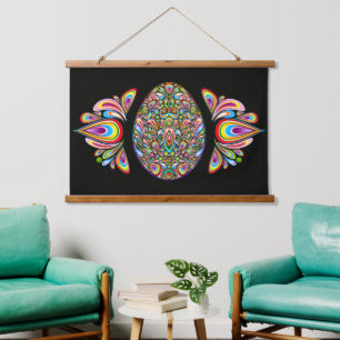 Easter Egg Psychedelic Design Kids Organic T-Shirt Hanging Tapestry