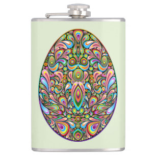 Easter Egg Psychedelic Design Kids Organic T-Shirt Hip Flask